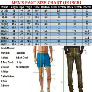 Mens Drawstring Waist Tan Leather Pant