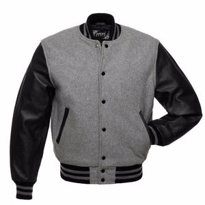  Bomber Jackets Black Real Leather Sleeves