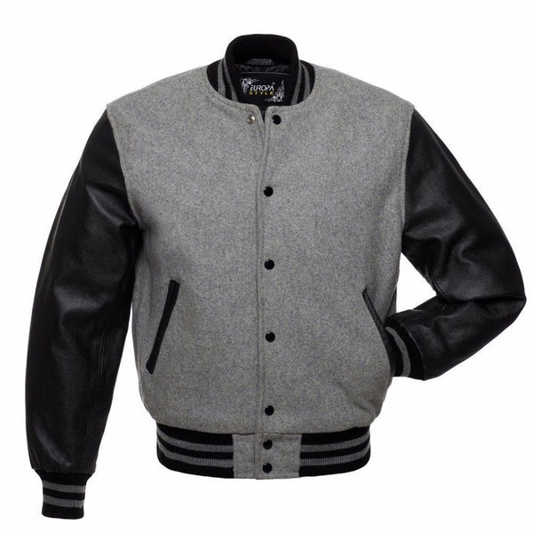  Bomber Jackets Black Real Leather Sleeves