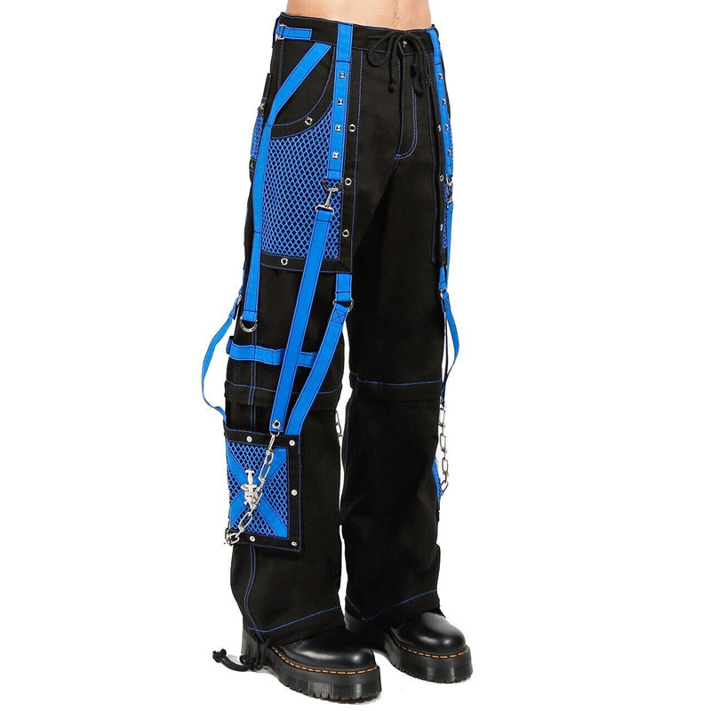 Handmade Gothic Bondage Men Pant Alternative Punk Rock Black/Blue