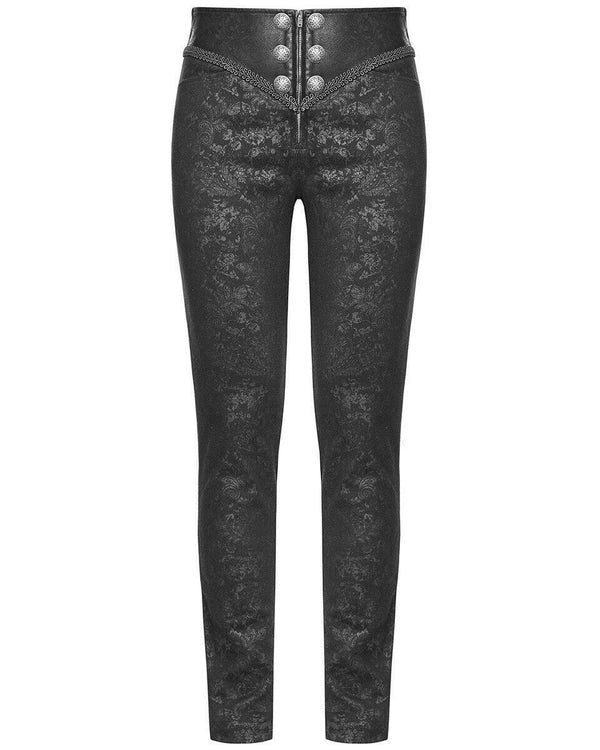 Men's Syndicate Trousers Pants Steampunk Black Brocade