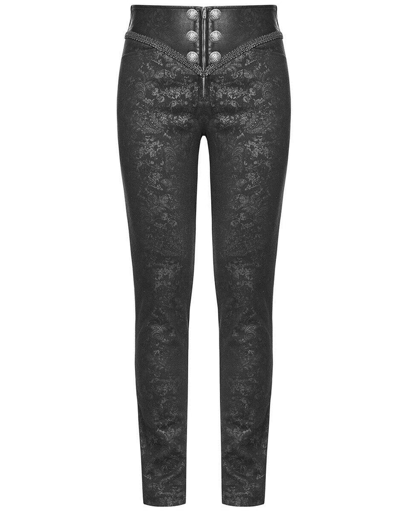 Men's Syndicate Trousers Pants Steampunk Black Brocade