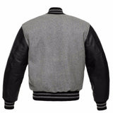  Bomber Jackets Black Real Leather Sleeves