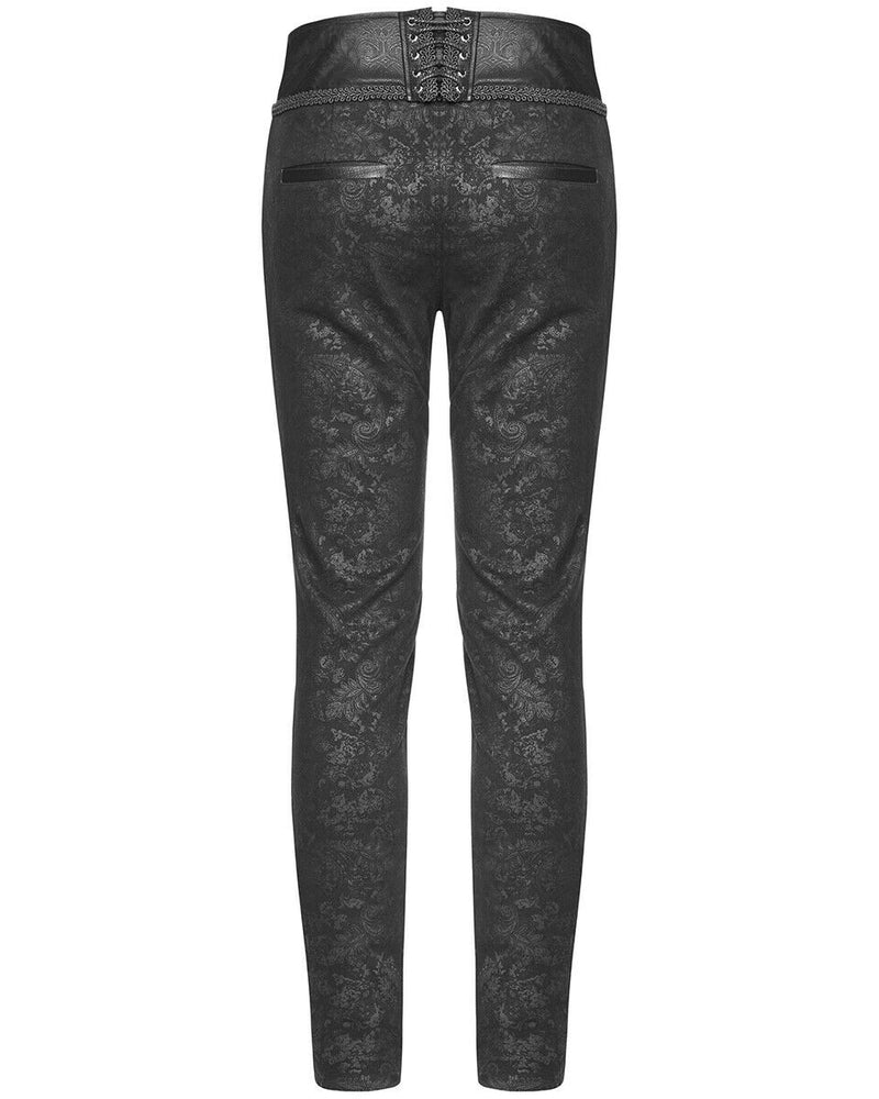 Men's Syndicate Trousers Pants Steampunk Black Brocade