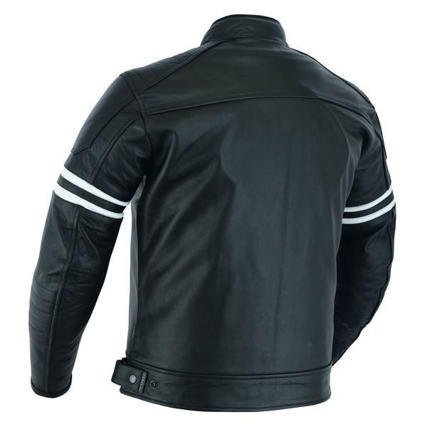 Motorcycle Leather Jacket Touring Motorbike Cafe Biker With Genuine CE Armour - Fashions Garb