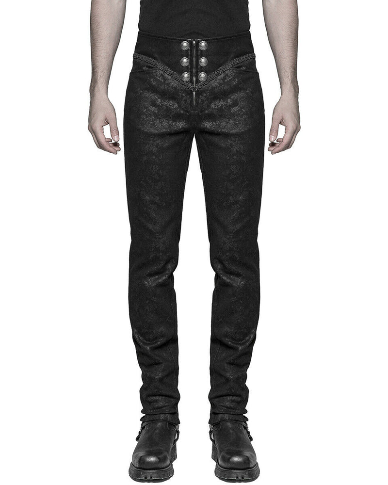 Men's Syndicate Trousers Pants Steampunk Black Brocade