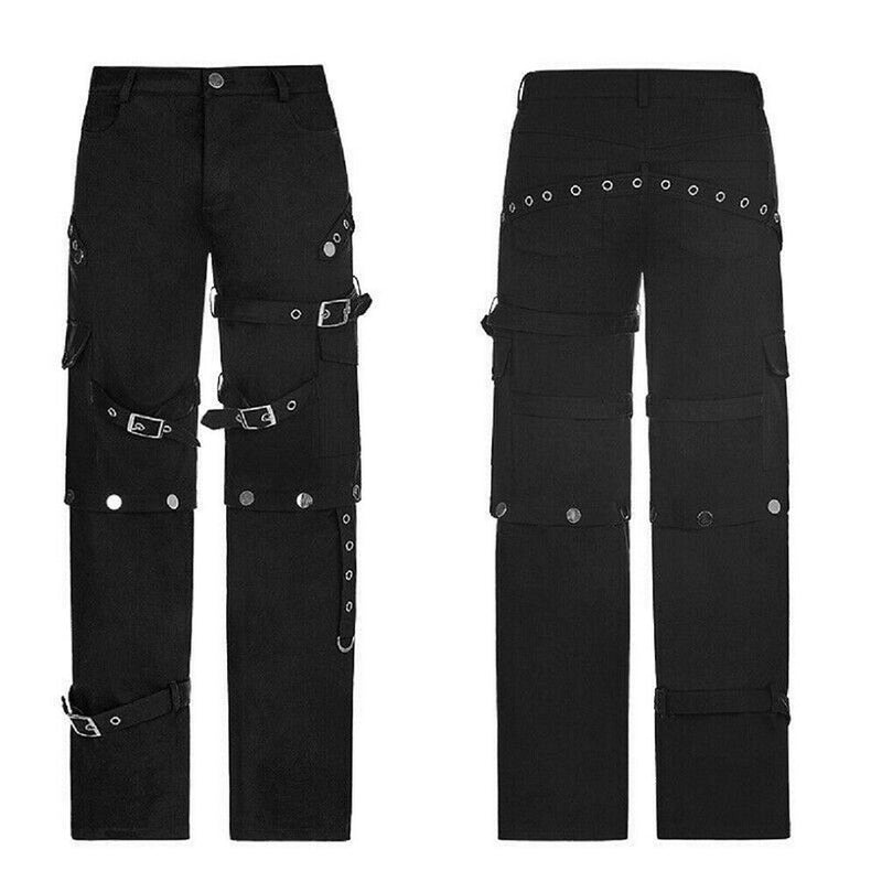 MenS Gothic Bondage Pant Rock Hard Loose Punk Pants