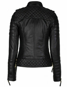 Motorbike Ladies High Quality Leather Jacket Biker Motorcycle Slim fit Design - Fashions Garb