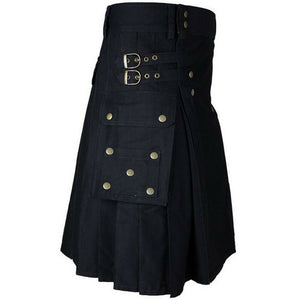 Black Utility Kilt Scottish Fashion Kilts For Men