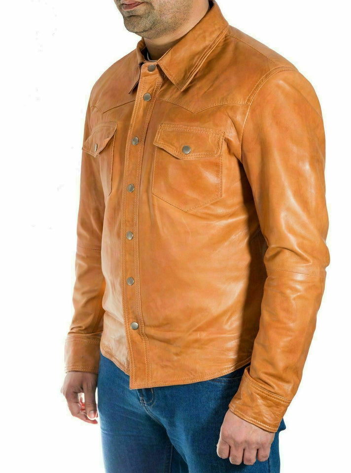 Leather Full Sleeves Shirt