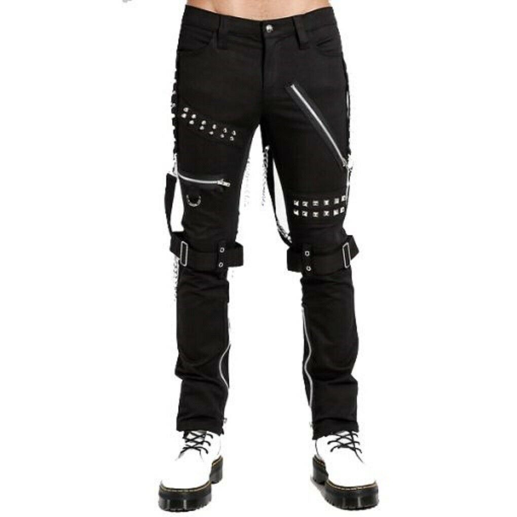 Men's Gothic Bondage Black Tripp Pant Rock Hard Trouser