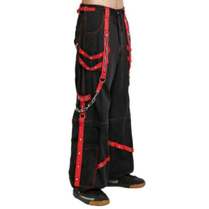 Mens Bondage Red Skater Gothic Punk Rocker Cyber Steampunk Biker Pant