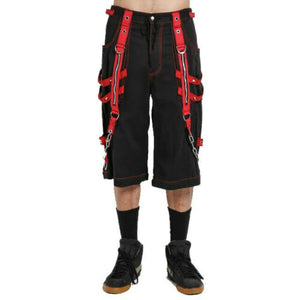 Mens Bondage Red Skater Gothic Punk Rocker Cyber Steampunk Biker Pant