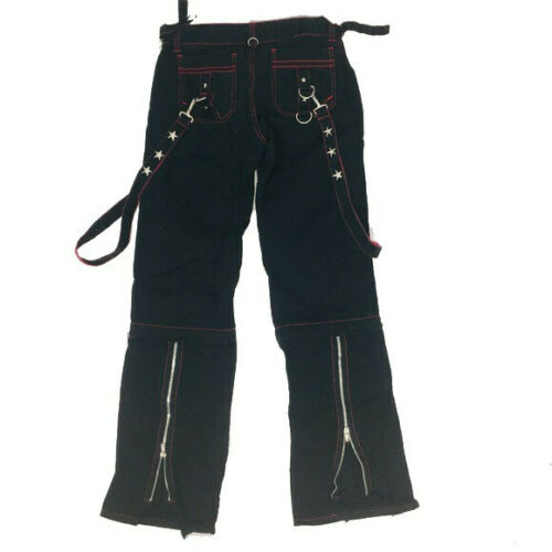 Gothic Men's Punk Goth Emo Bondage Star Black Red Pants