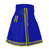 Men's Firefighter High Visibility Blue Utility Cotton kilt