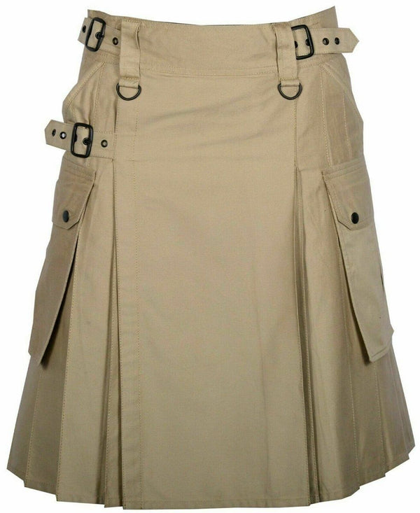 Scottish Men's Cotton Utility Kilt with Pockets