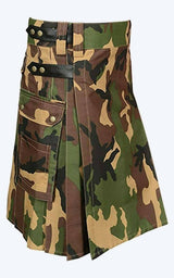 Scottish Military Camouflage Tactical Utility Kilt For Mens