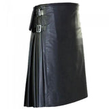 Unisex Gothic leather kilt Scottish kilt with pockets