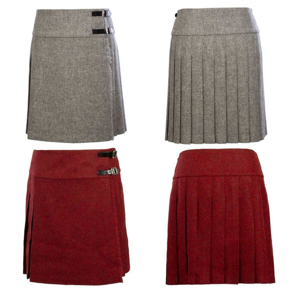 Brand New Wool Ladies Knee Length Pleated traditional Kilt Skirt